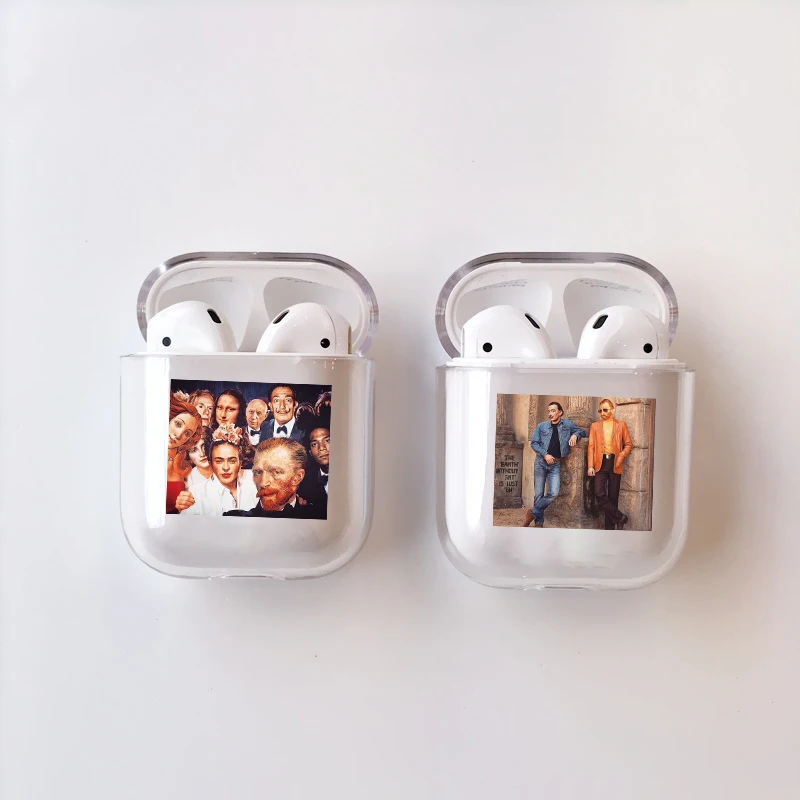 Забавный чехол знаменитостей для наушников Apple airpods, чехол Mona Lisa Jesus Van Gogh Bluetooth Pop AirPods, прозрачный жесткий чехол