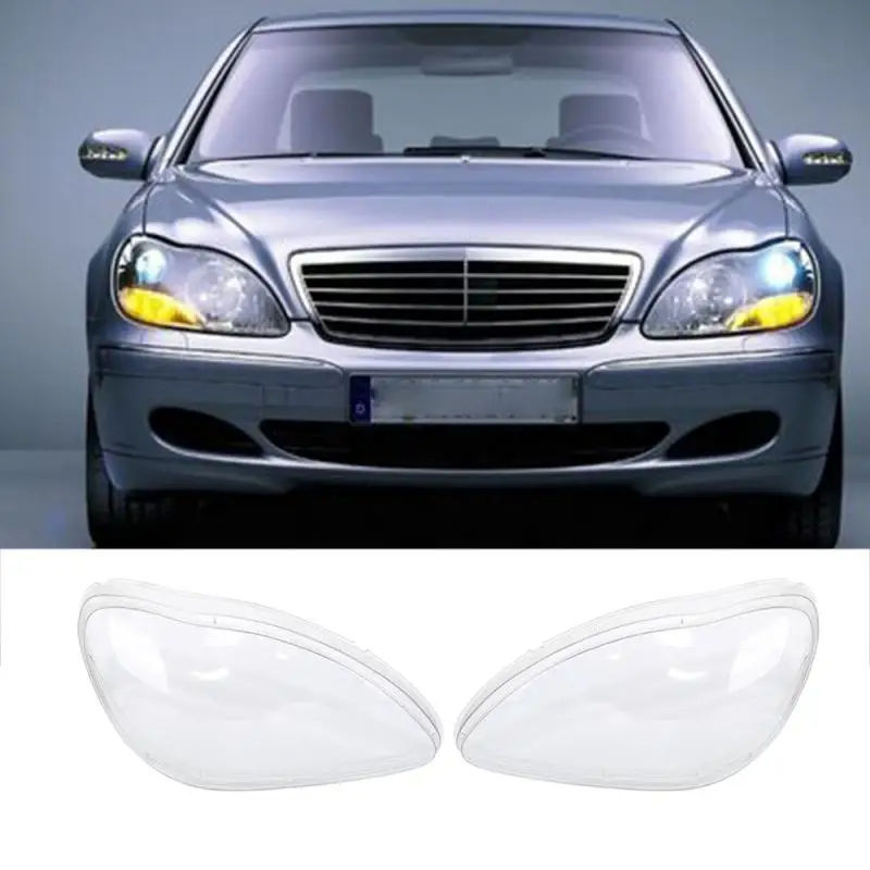 

LEFT + RIGHT High Quality Car Headlight Lens Lampcover Cover Lampshade Bright Shell For Benz W220 1998- 2005 Car accessories