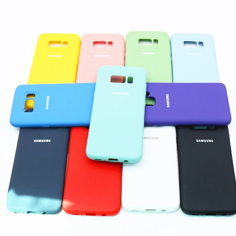 100% Оригинальный чехол для Samsung S8 силиконовая задняя крышка galaxy plus note8 Жесткий