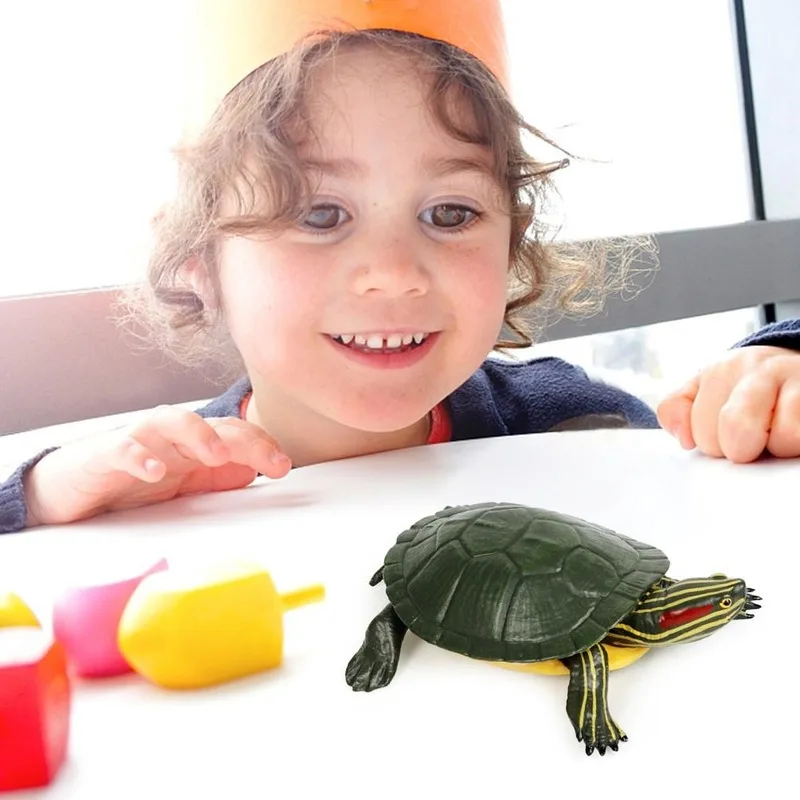 

5.5 Inch Red Ears Slider Turtle PVC Action Figures Hand Painted Animal Model Collection Toys