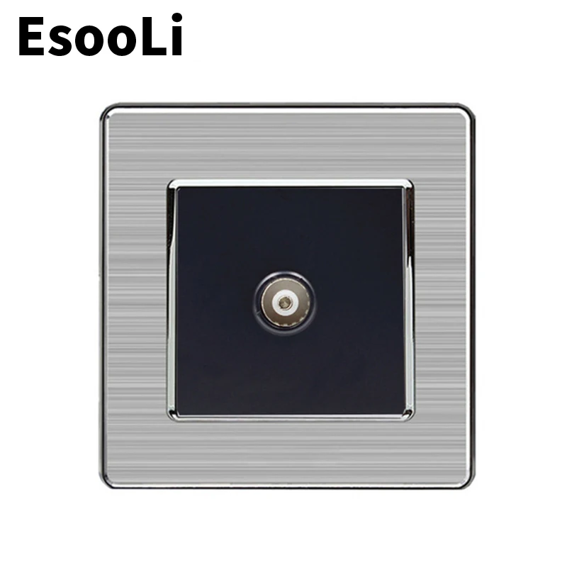 Розетка настенная золотистая с матовой серебристой рамкой 86 х86 мм|Электрические