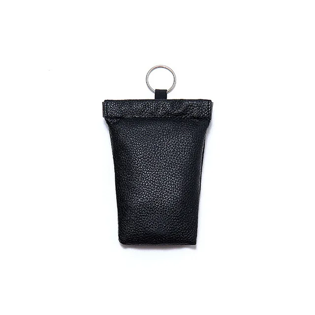 Black PU Faraday ключ карты FOB сигнала блокатор сумки RFID электромагнитное Экранирование клетка чехол для бесключевого автомобиля противокражная сумка BAG1022 - Цвет: Black