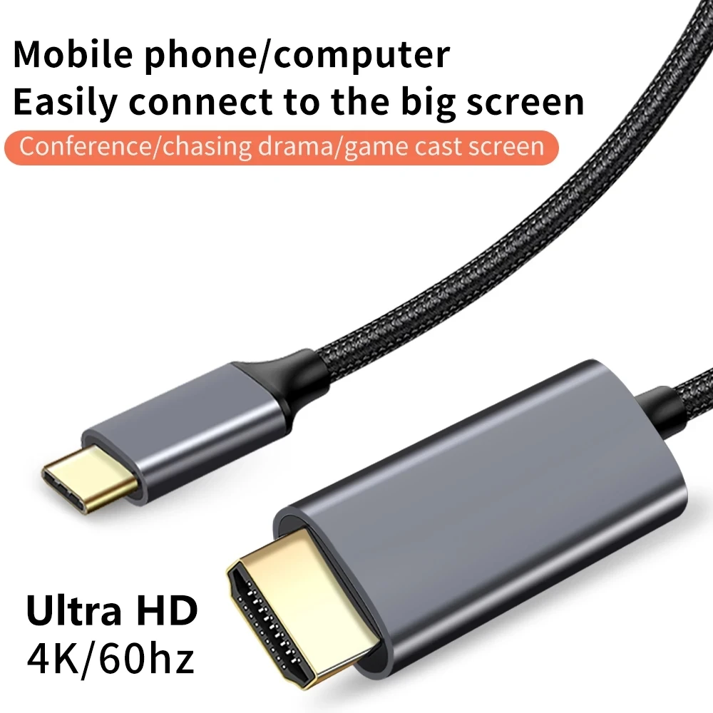 Кабель-переходник с Type C на HD 1 8 м Ultra 3840*2160 4 кГц 60 Гц для Macbook компьютера Android
