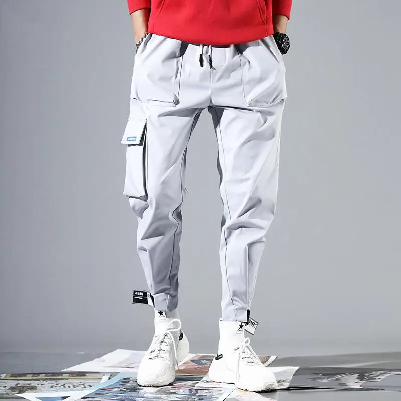 

2021 Men Multi-pocket Elastic Waist Design Harem Pant Street Punk Hip Hop Casual Trousers Joggers Male Army Cargo Pants XXXL