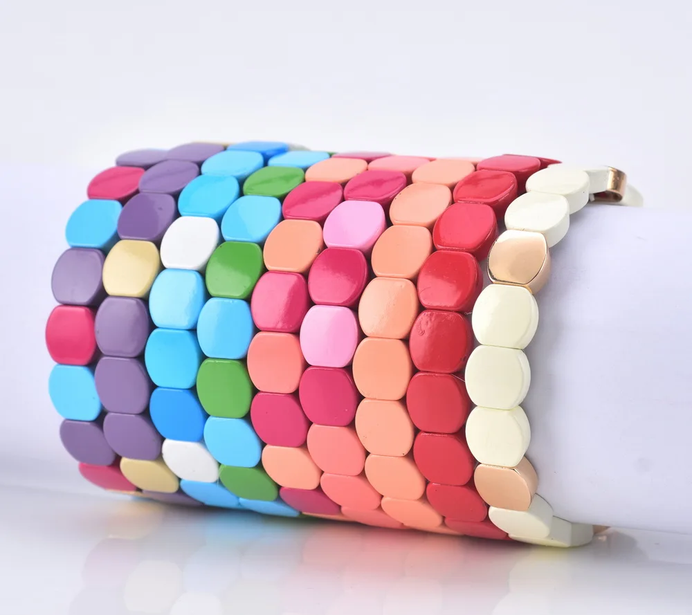 KSRA 2019 высокополированный Радужный Браслет из бисера эмаль растягивающийся