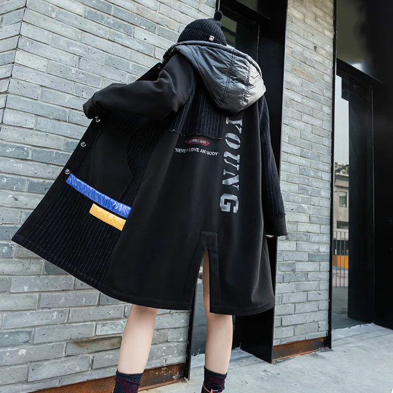 Max LuLu/зимняя модная Корейская женская одежда в стиле панк женские полосатые