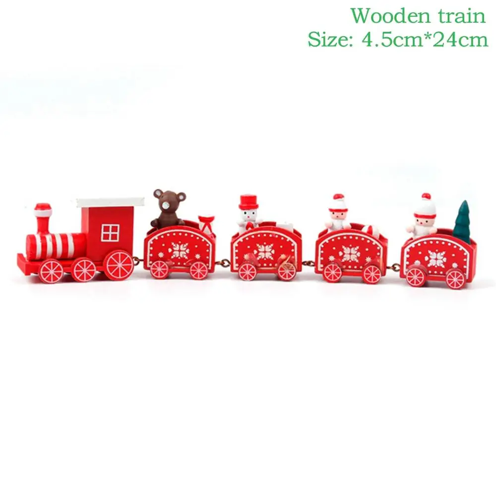 Wooden train F Настольная дорожка Рождественское украшение для дома Navidad Рождественский Декор Noel новогодний Новогодний Декор Рождественский кухонный набор - Цвет: Wooden train F