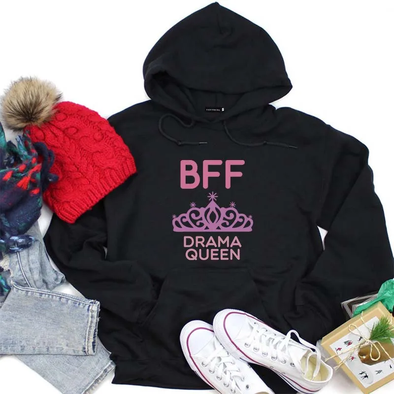Модные толстовки Best Friends, осенне-зимние женские толстовки с капюшоном и длинным рукавом, женские пуловеры с принтом гамбургера и молока