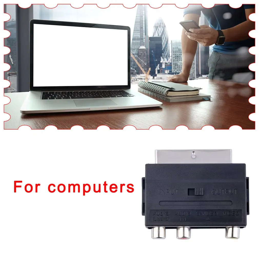 1 5 м Scart на 3 RCA Аудио Видео ТВ/DVD Штекерный кабель свинцовый переключатель