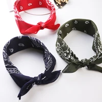 new arrived unisex hip hop black bandana fashion headwear hair band neck scarf wrist wraps square scarves print handkerchief