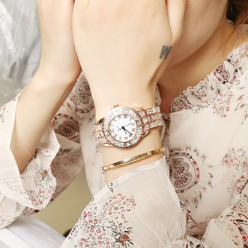 Montre femme, новинка, женские часы, стразы, женский браслет, наручные часы, женские модные часы, женские аналоговые кварцевые часы из сплава, BM207