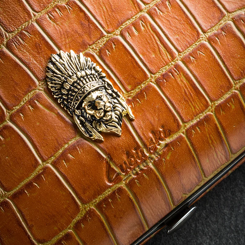 LUBINSKI Humidor коровья кожа кедр выстроились путешествия портсигар Чехол Коробка Humidor Бизнес Подарочный Набор Fit COHIBA сигары