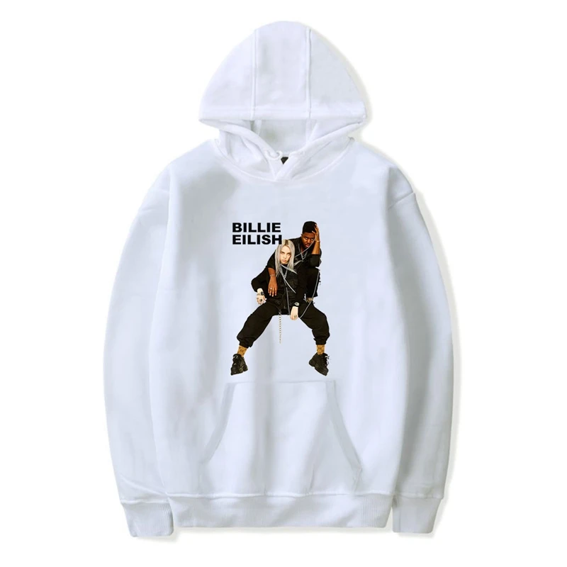Billie Eilish 2 Зимняя негабаритная толстовка с капюшоном, пуловер, толстовка Billie Eilish, Женская Толстовка Poleron Mujer,, Ulzzang, длинный рукав, с капюшоном, уличная одежда - Цвет: Billie Eilish 2
