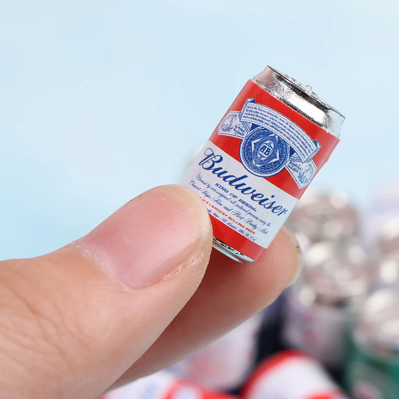 

4PCS 1/12 Miniature Soda Beer Can Bottles Dollhouse Kitchen Accessories For Dollhouse Decals New