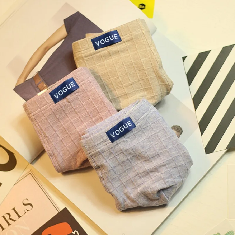 3pcs Men's Underwear Comfortable Pure Color Cotton Panties Breathable Skin-friendly Personality Boys Sports Boxer Shorts