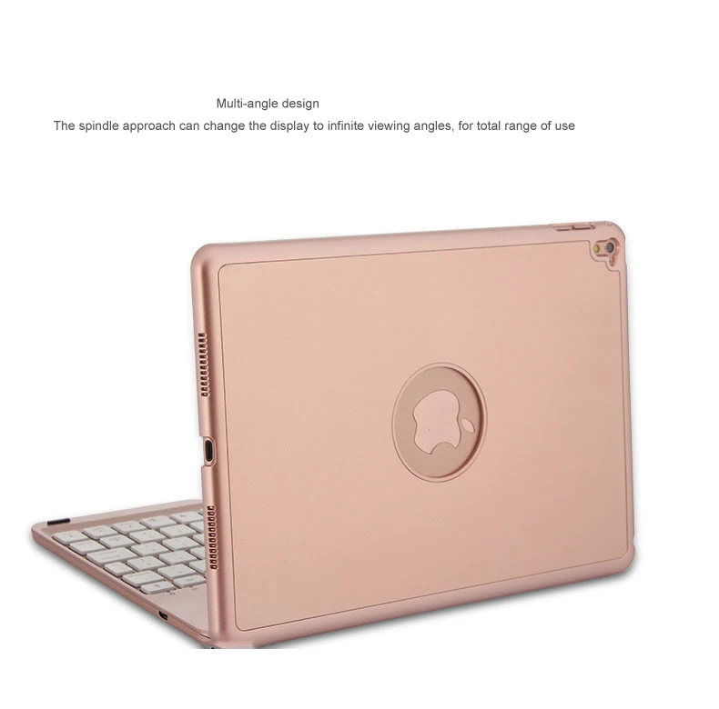 [Новинка] Алюминий 4,0 Bluetooth беспроводная клавиатура для iPad Pro 10,", металлический жесткий чехол+ Интеллектуальный переключатель вкл/выкл+ 7 цветов подсветка