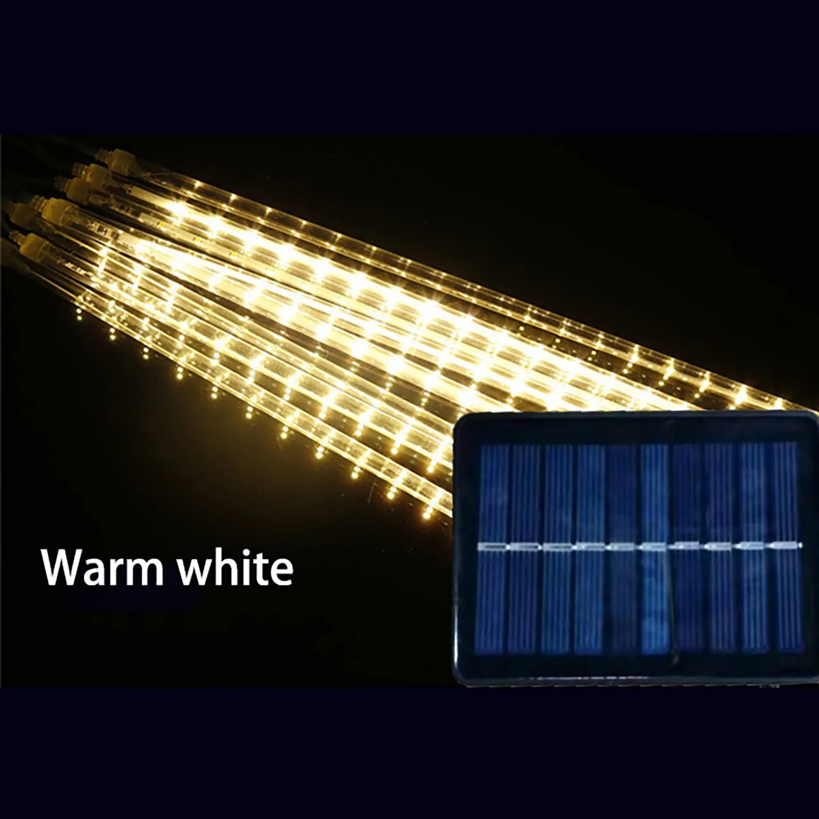 Solar Powered LED Meteor Shower Icicle Christmas Lights Waterproof Raindrop Tube String For Garden Holiday Wedding Party | Лампы и