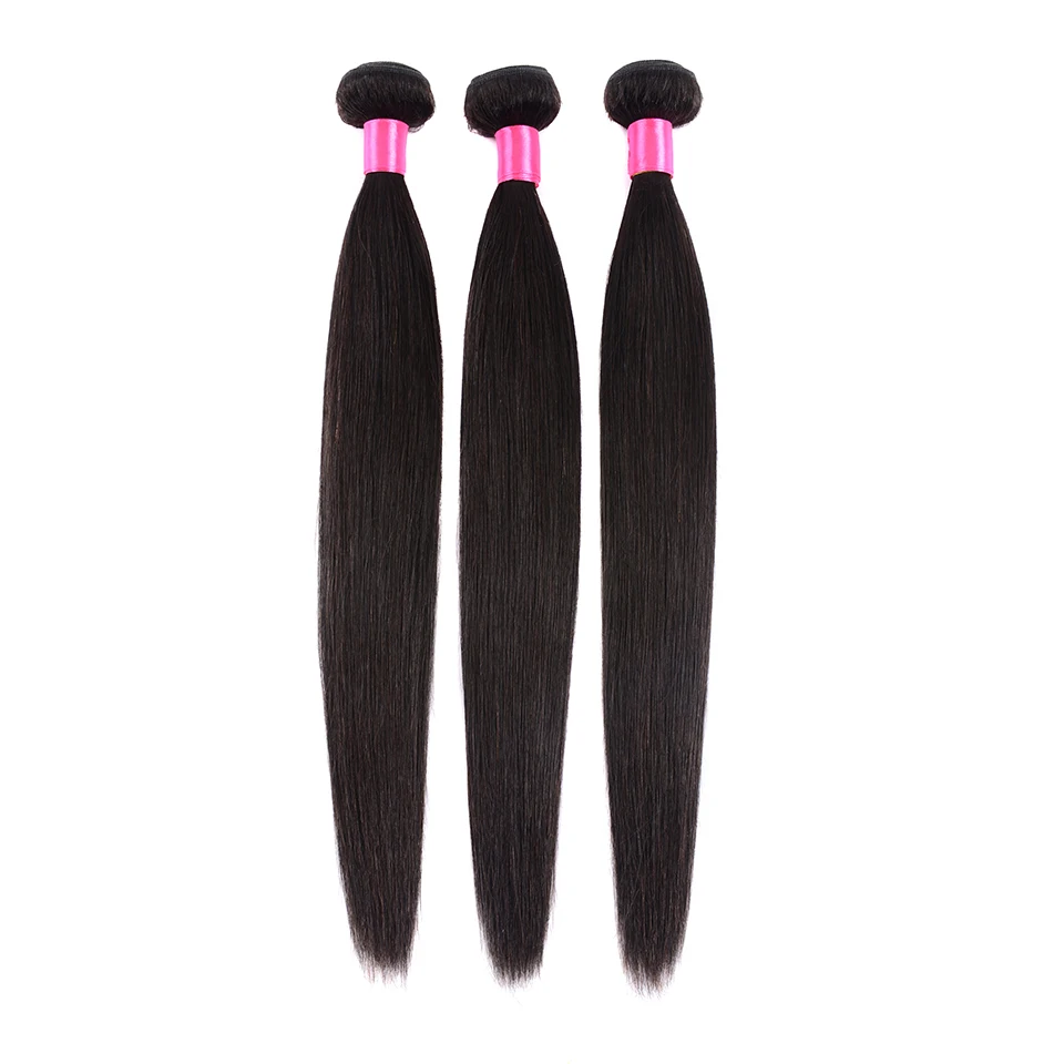 Каризма Набор волос Brazilian Hair Weave с замыканием Straight Bundles With Closure.