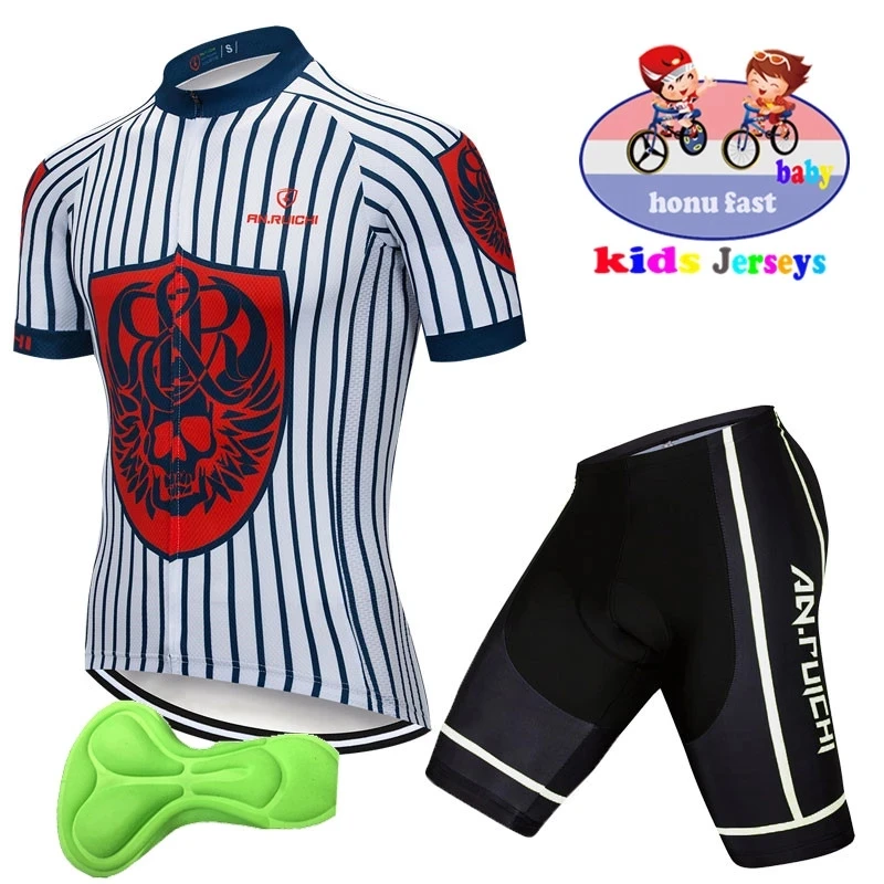 

2021 Children's Bicycle Jersey Summer Boys Short Sleeve Bicycle Mountain Bike Set Ropa Ciclismo Professional Team Triathlon Set