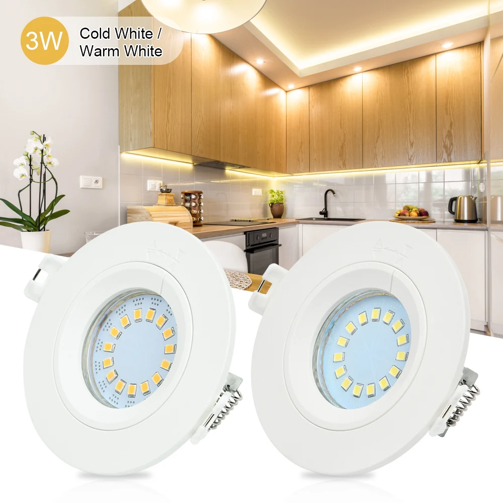 

4PCS/1Pack LED Ceiling Light LED Spotlight Indoor Lamp For Living Room Decoration Light 3W LED Lamp Warm White Cold White