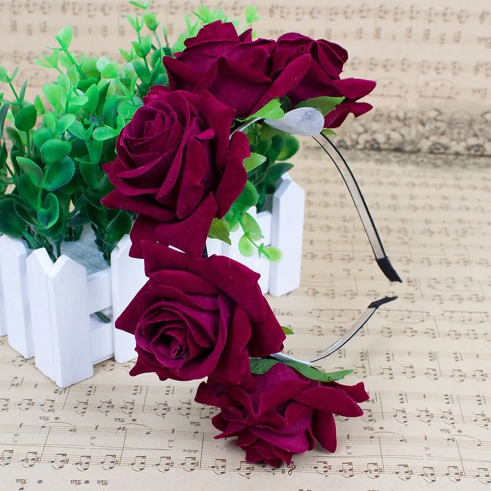 1 шт. модная богемная Стиль роза с цветочным рисунком и повязка на голову принтом