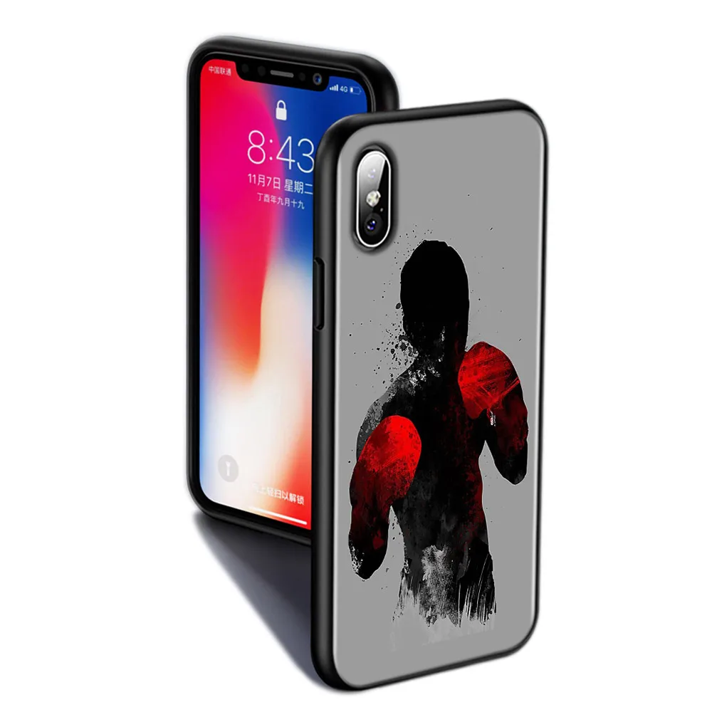 Strong Boxing Gloves Silicone Cover For Apple IPhone 12 Mini 11 Pro XS MAX XR X 8 7 6S 6 Plus 5S SE Phone Case