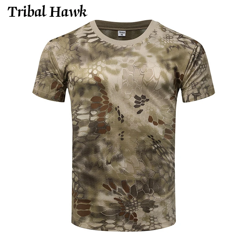 Летняя тактическая Мужская футболка в стиле милитари SWAT армейская камуфляжная