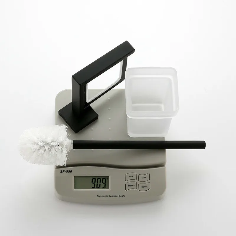 

Black 304 Stainless Steel Square Wall-mounted Bathroom Accessories Toilet Brush brush holder with brush ZM814