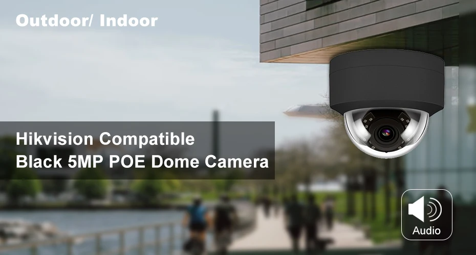 Hikvision совместимый H.265 5MP POE IP камера 2952*1944 Plug& Play наружная купольная камера видеонаблюдения s CCTV