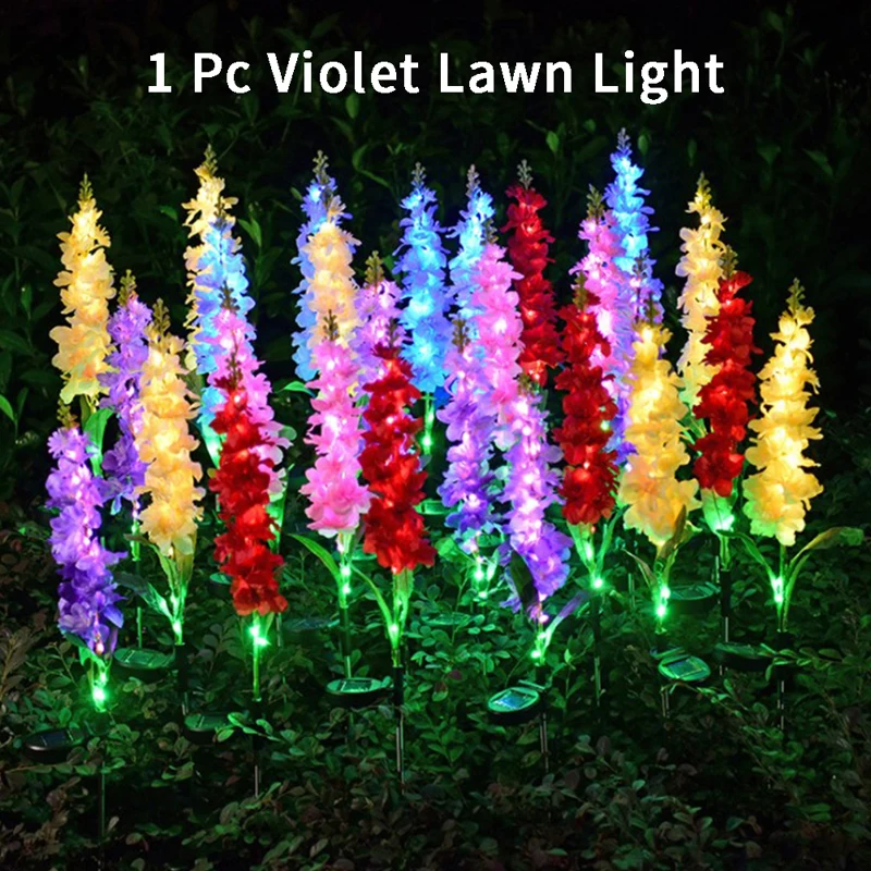 

Уличный светодиодный фиолетовый Фонарь на солнечной батарее, водонепроницаемый декоративный светильник ильник для сада, двора, парка, доро...