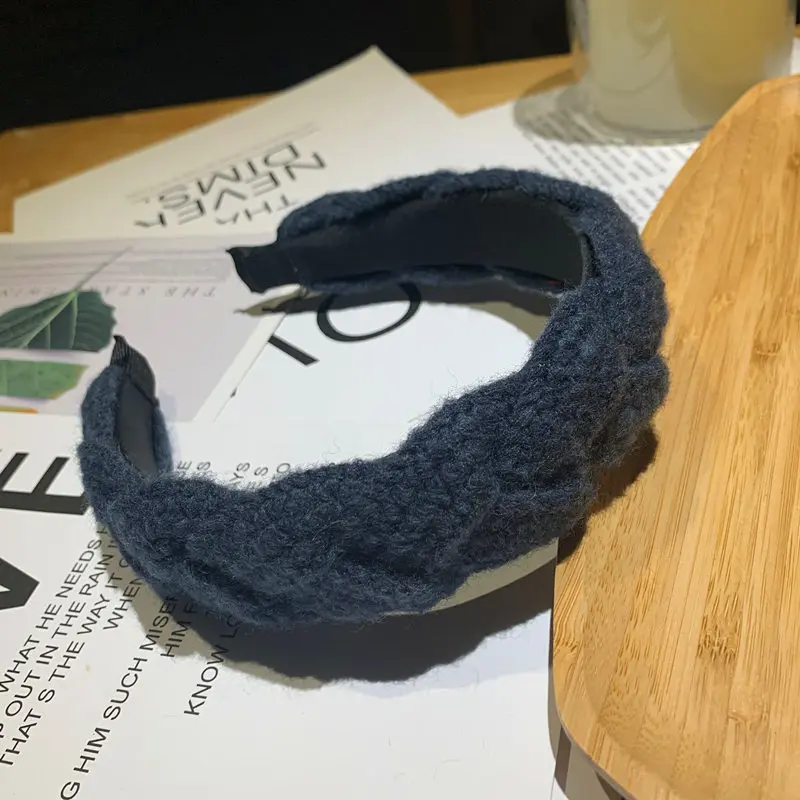 

New Fashion Women Hairband Knitted Headband Solid Color Braid Hair Band Non-slip Teeth Hair Accessories Turban