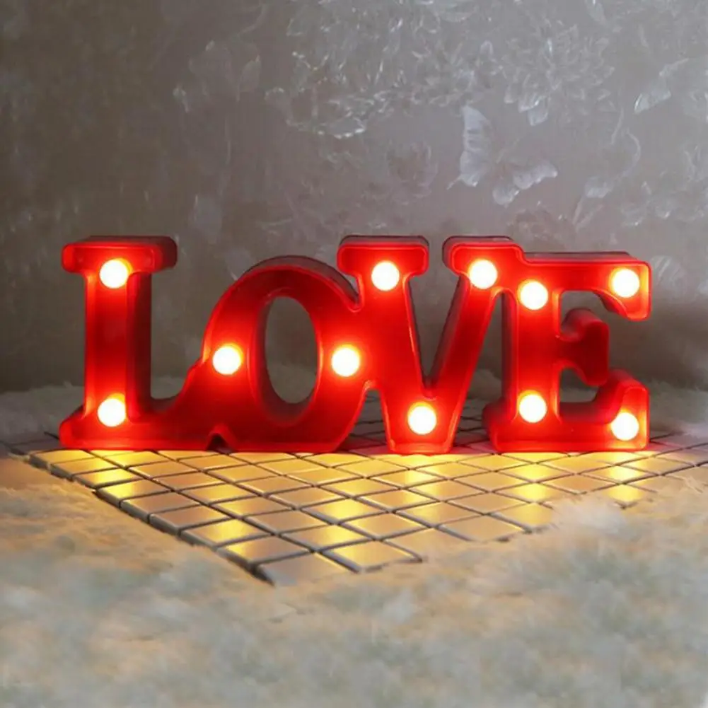 Романтический 3D светодиодный светильник с надписью LOVE ночник шатер теплый