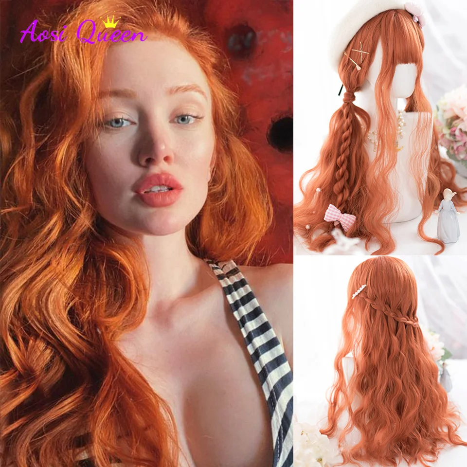 

Рычаг Лолиты оранжевого цвета длинный и гладкий с бахромой для женщин парик для вечеринки Рождественский парик для вечеринки