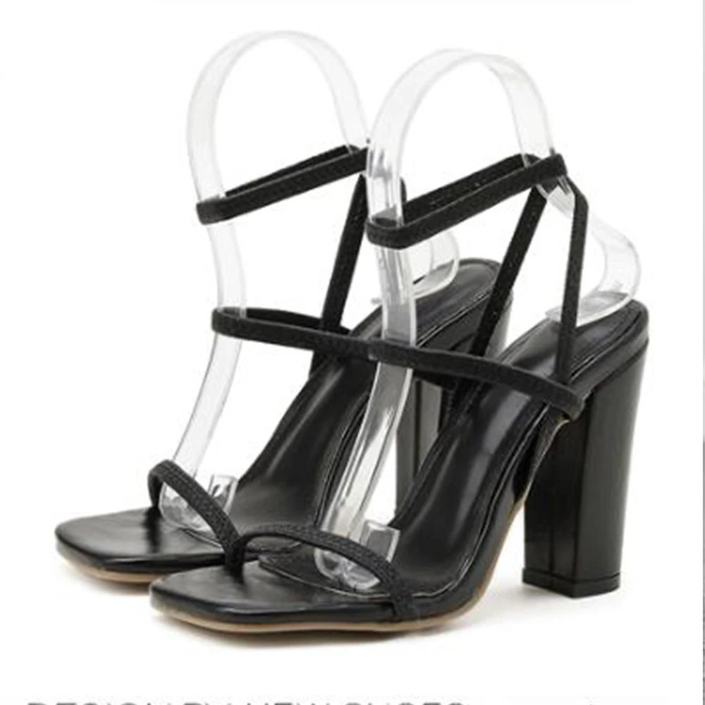 

European Sexy Thick Heel Pumps Shoes Elastic High Heel Sandals SIZE 35-42