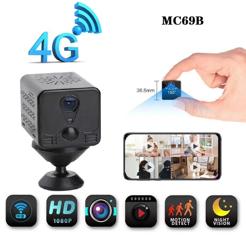 

WiFi 4G IP 1080P Mini Smart Rechargeable Battery Camera Low Power Consumption Wireless Camera PIR Home Protect CCTV Vision Cam