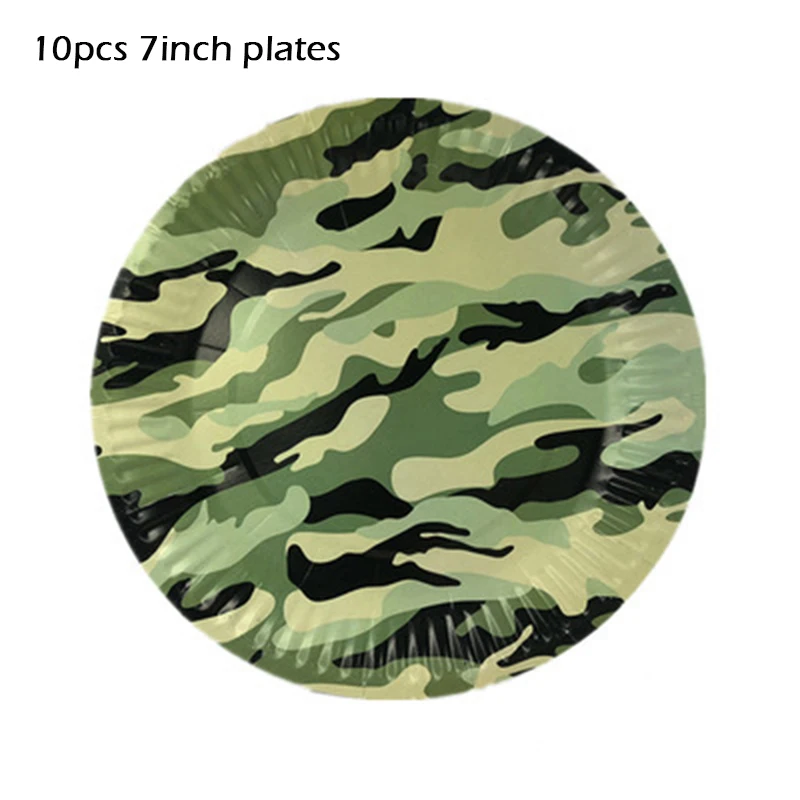 Военные камуфляжные бумажные тарелки салфетки для стаканчиков одноразовые