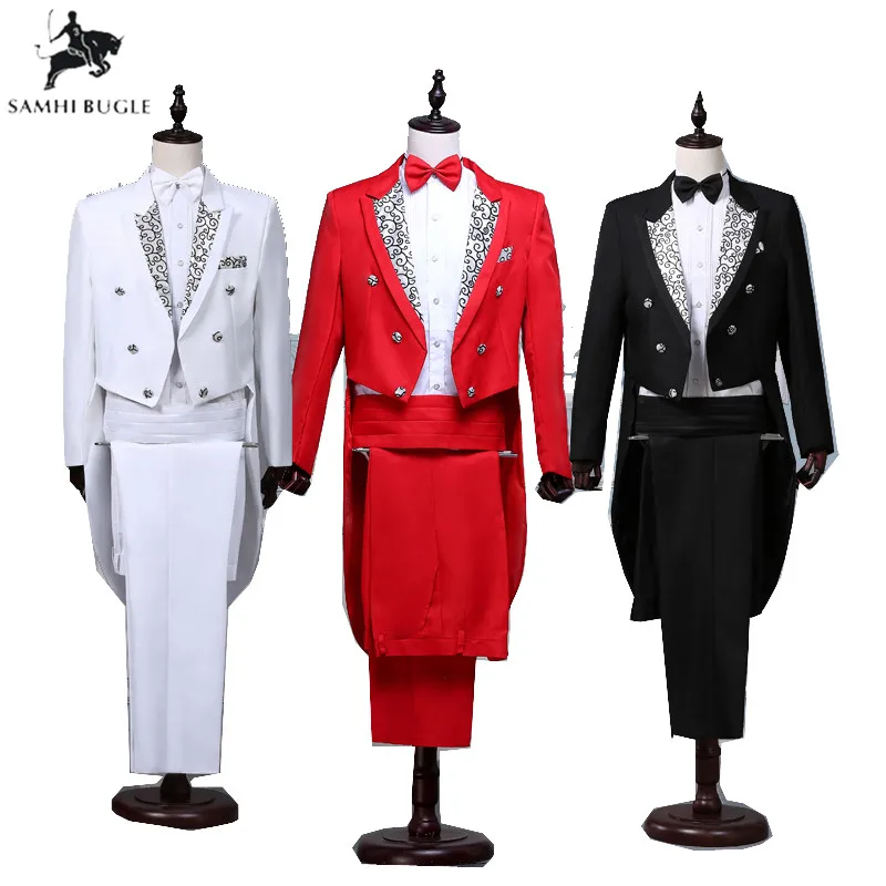 Мужской классический красный черный белый блестящий пиджак с отложным