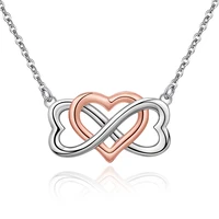 925 sterling silver infinity symbol heart endless love pendant chains necklaces for women fine jewelry christmas gift wholesale