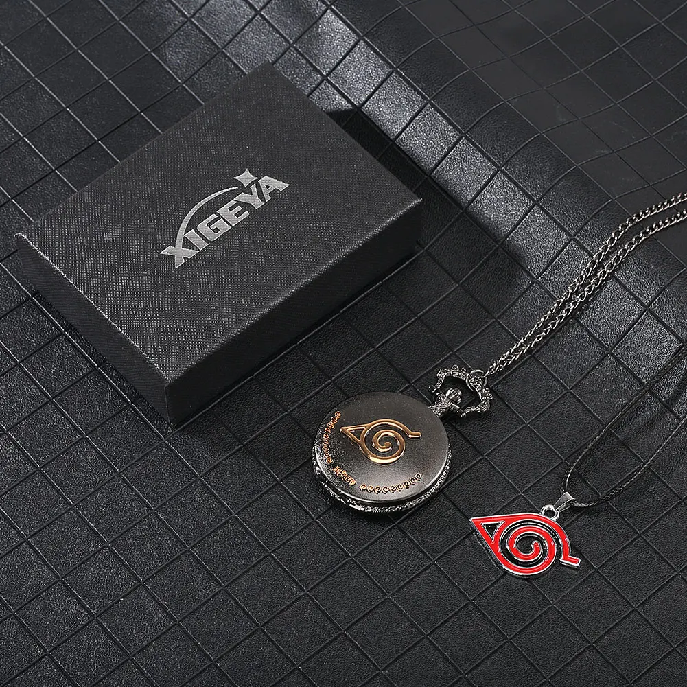 Classic Pocket Watch Quartz Movement Cartoon Character Cover Carving Chain Two Pieces Set