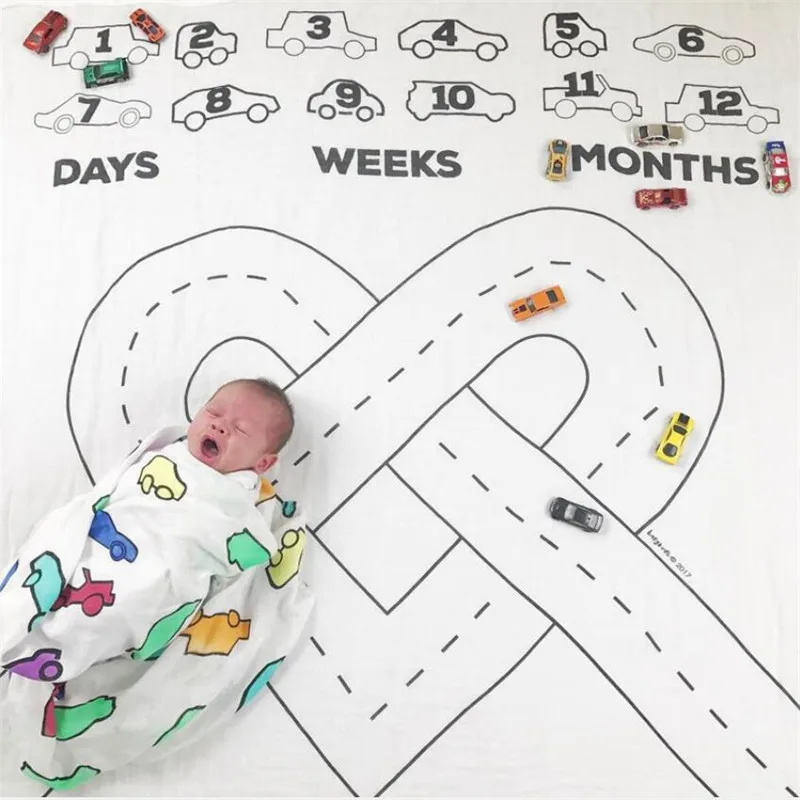2020 новорожденный младенец ежемесячный рост веха одеяло реквизит для фотосъемки