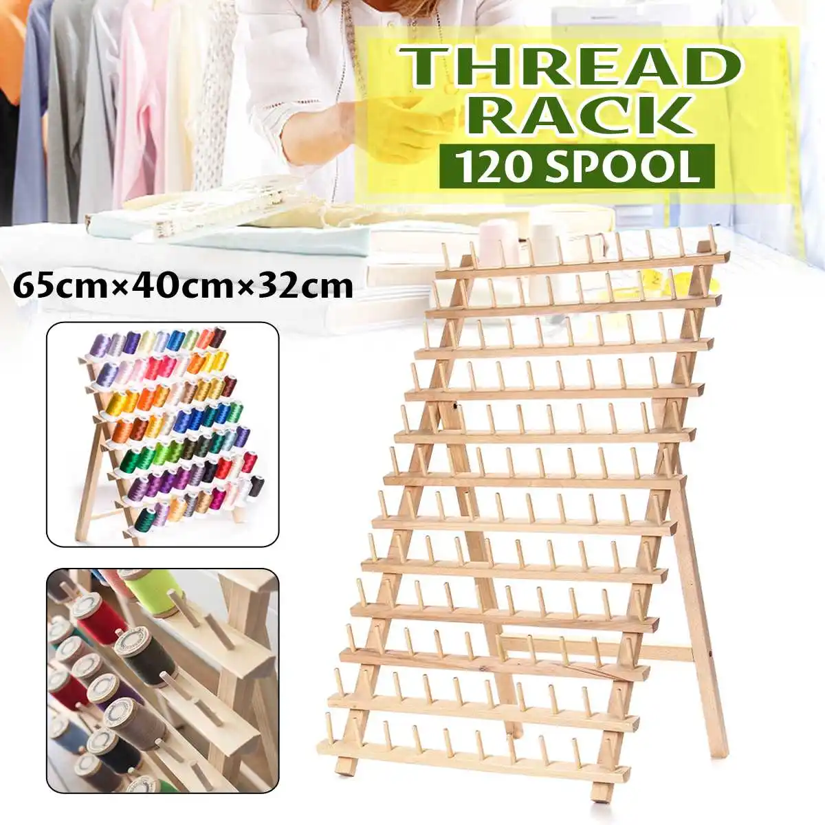 

Folding Spool Storage 120 Axes Frame Rack Sewing Thread Bobbin Storage Rack Can Be Placed On The Table Or Hanging On The Wall
