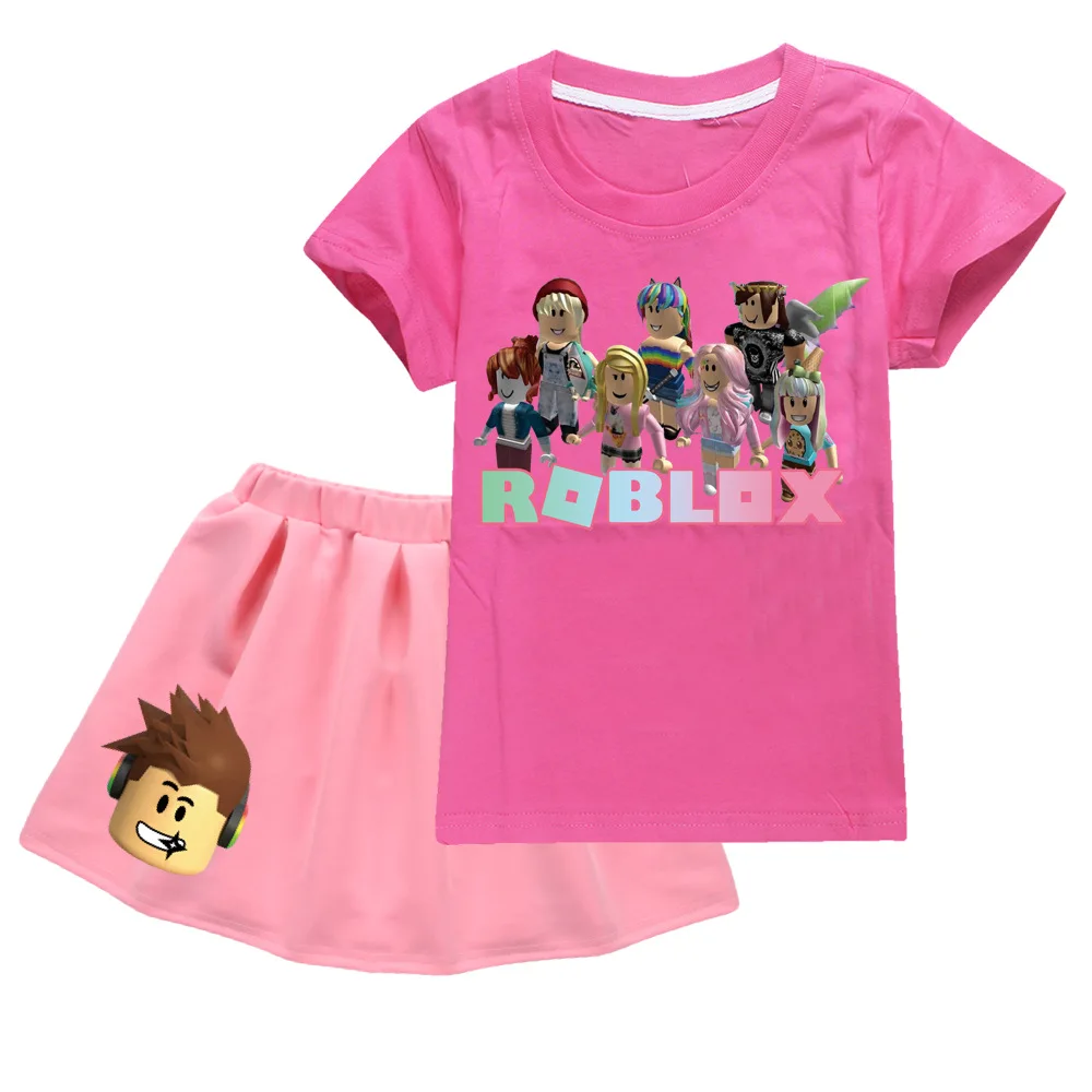 Для девочек ROBLOXing наряд для маленьких принцесс малышей детей Футболка + короткое