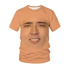 Футболка Мужскаяженская с забавным принтом лица, модная уличная одежда с 3D принтом, топ в стиле хип-хоп, оверсайз