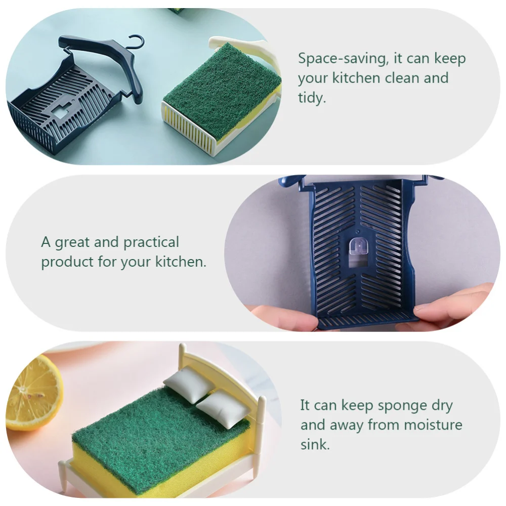 

2pcs Creative Storage Racks Practical Sponge Draining Organizers for Kitchen