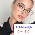 Модные очки кошачий глаз с защитой от синего света для близорукости для женщин 2021 Роскошные Брендовые очки с оптическими прозрачными линзами леопардовые очки минус-2 -6 Lunette