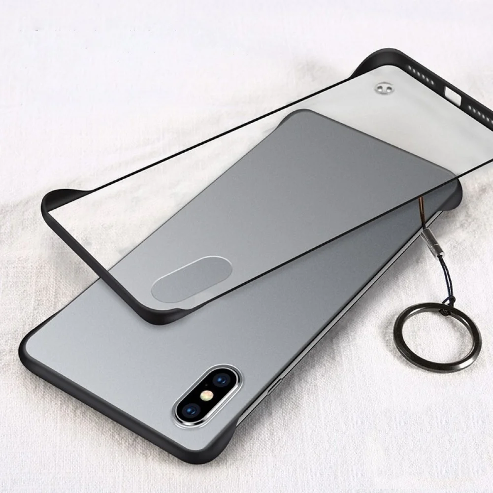 Матовый чехол для телефона без рамки противоударный iPhone X XR XS Max 11 Pro защитный с ремешком телефона|Бамперы| |