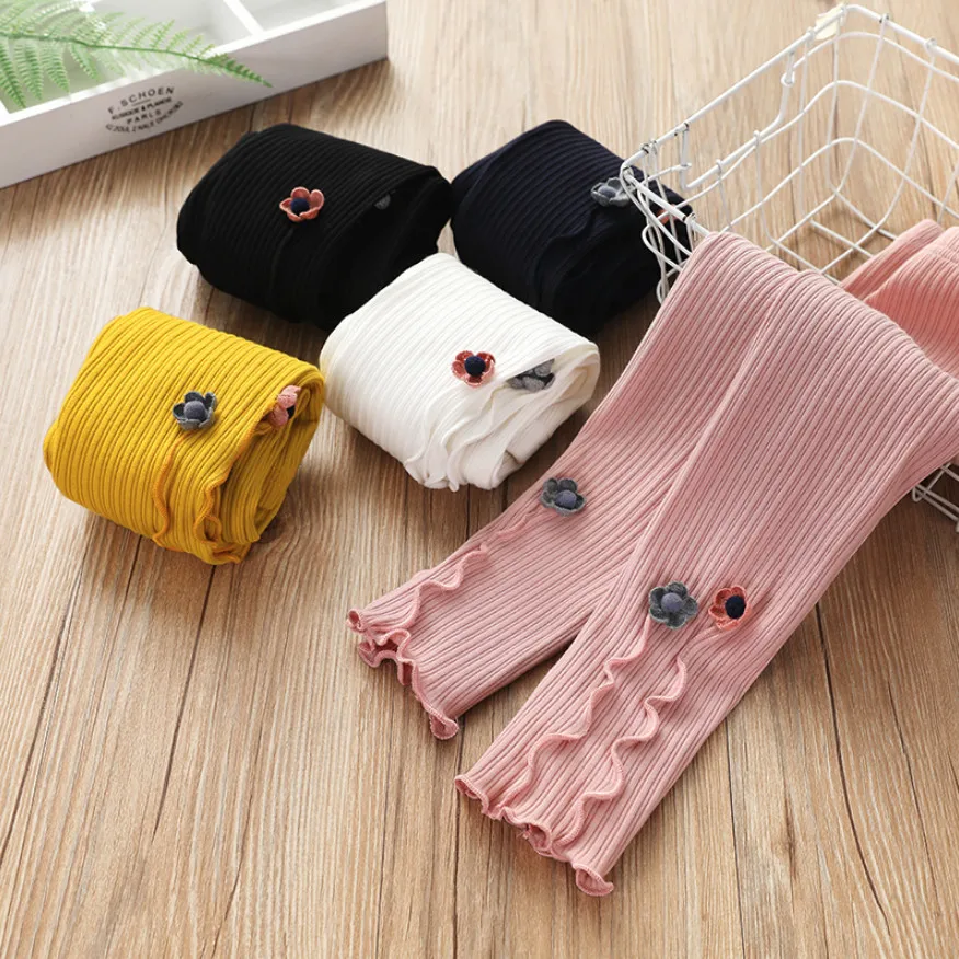 Модные Штаны для маленьких девочек сезон весна осень кружевные леггинсы с