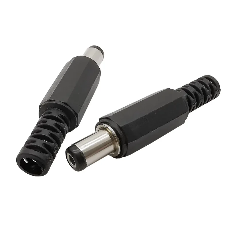 10Pcs (5Pair) 5.5 * 2.1MM Plastic DC Power Male Plug Socket Female Jack Screw Nut Panel Mount Connector 12V 3A 5.5x2.1MM DC022 - купить по