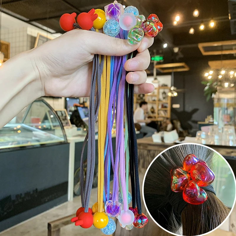 Резинки для волос Детские эластичные с бусинами 2 шт./лот | Аксессуары одежды