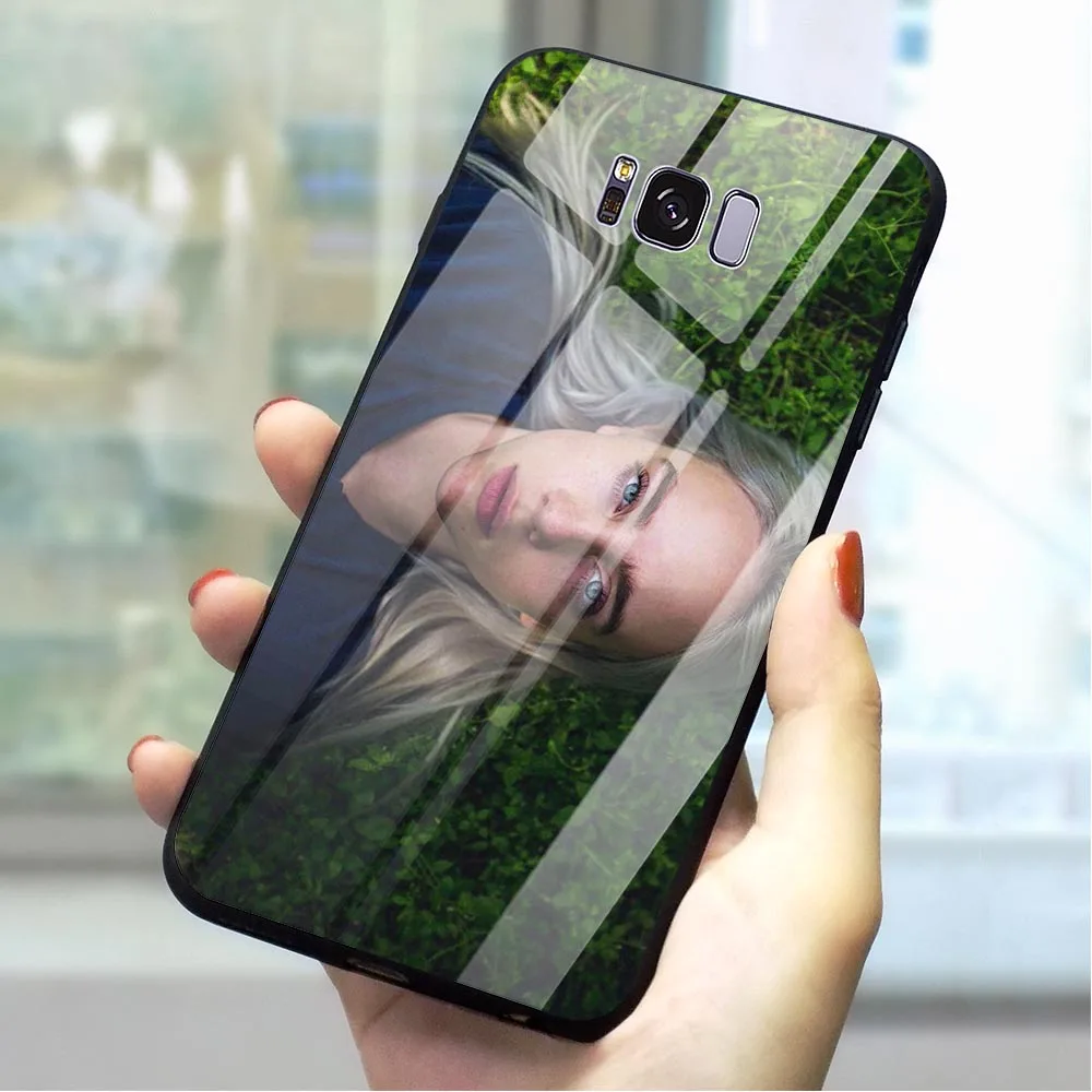K1027307 Billie Eilish закаленное Стекло чехол для телефона для samsung S7 чехол Galaxy A70 A60 M40 A50 A40 A20 A30 A10 S7 край S8 S9 плюс S10 - Цвет: K1027307